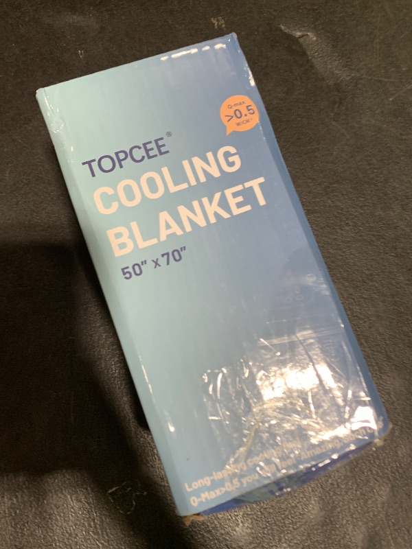 Photo 1 of Topcee Cooling Blanket, Summer Cooling Blankets for Hot Sleepers, Arc-Chill Q-Max>0.5 Cool Fiber, Oeko-TEX 100% Certified, Soft, Breathable, Double-Side Bed Throw,Keep Cool for Adults Kids 50"x70"