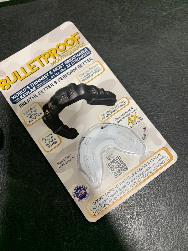 Photo 1 of Bulletproof: World’s Thinnest Most Breathable Mouthguard is 3X Stronger! Football MMA Hockey Rugby Basketball BJJ Lacrosse Boxing Sports Mouth Guard Grinding Teeth. Men Women Adult Youth Kids Braces