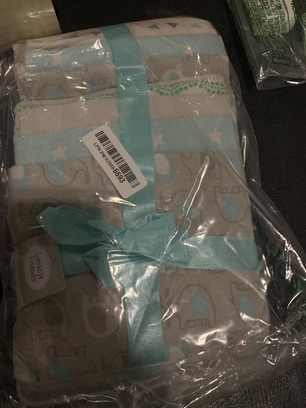 Photo 1 of Luvable Friends Unisex Baby Cotton Flannel Receiving Blankets, Basic Elephant 7-Pack, One Size