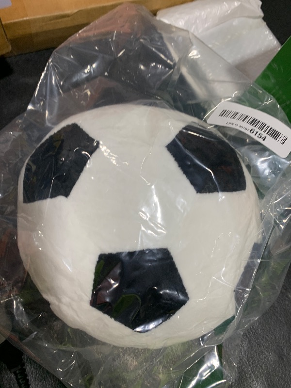 Photo 1 of AOQI Fluffy Stuffed Toy Soccer Ball Plush Pillow Soft Durable Stuff Soccerball Gift for Kids Boy Baby (Black -White,7.8inch/20cm)