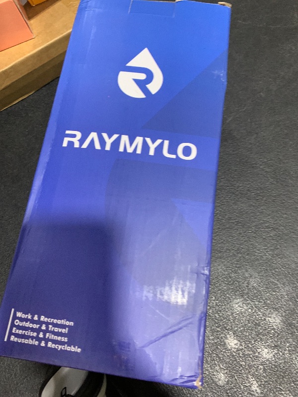 Photo 1 of RAYMYLO Insulated Water Bottle 64 oz, Triple Wall Vacuum Stainless Steel (Cold for 48 Hrs), Leak Proof & Non-BPA, Half Gallon Water Flask Jug with Paracord Handle & Straw Spout Lids, Magic Black