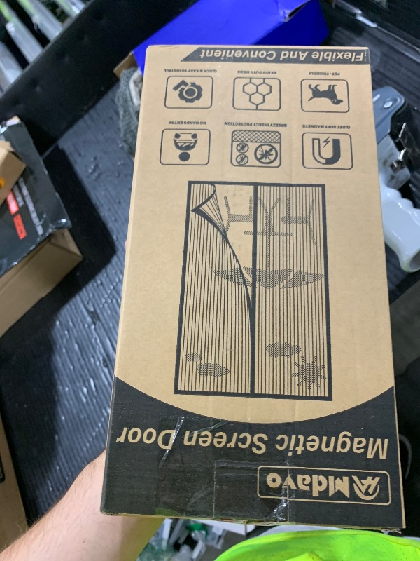 Photo 1 of Magnetic Screen Door?Screen Door Mesh?Keep Bugs Out, Heavy-Duty Mesh Curtain,Pet and Kid Friendly, Works with Front Doors, Sliding Doors?34 x 82 Inch ?Black