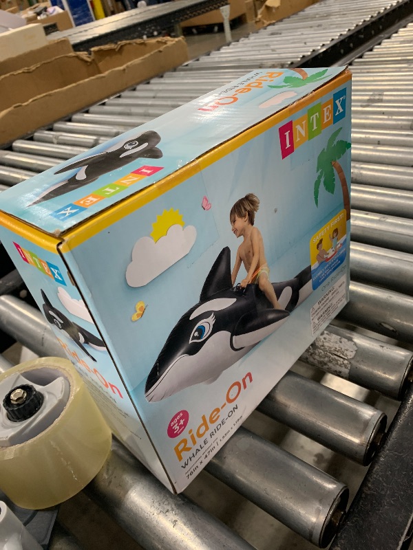 Photo 1 of INTEX Whale Inflatable Pool Float: Animal Pool Toy For Kids – 2 Heavy-Duty Handles – 88lb Weight Capacity – 76" x 47" – For Ages 3+