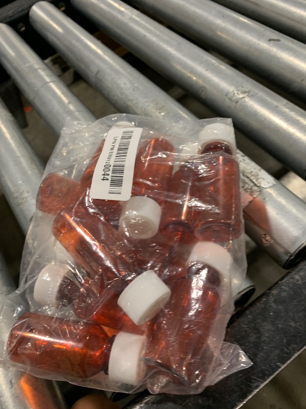 Photo 1 of Graduated Ovals 1 Ounce Plastic Amber Medicine-Travel RX Bottles w/Caps-Perfect for Travel-Very Strong Sidewall and Secure-10 Pack-Pharmaceutical Grade Product