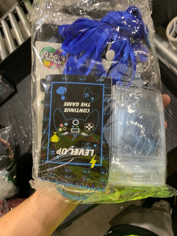 Photo 1 of 126 PCS Video Game Party Favors, Gaming Birthday Party Favors with Drawstring Bags VIP Pass Tickets Stamper Keychain Notebook Game On Party Favor Bags Gamer Party Supplies for Kids Adult