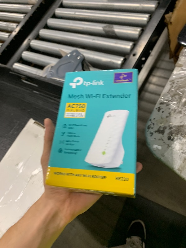 Photo 1 of TP-Link WiFi Extender with Ethernet Port, Dual Band 5GHz/2.4GHz, Up to 44% More Bandwidth Than Single Band, Covers Up to 1200 Sq.ft and 30 Devices, Signal Booster Amplifier Supports OneMesh(RE220)
