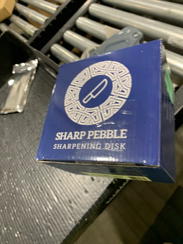 Photo 1 of Sharp Pebble Puck/Disk - Axe/Hatchet Large Sharpening Stone- Whetstone Blade & Tool Sharpener- Dual Grit Multipurpose Waterstone Sharpener with Bamboo Box