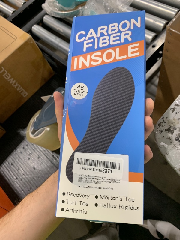 Photo 1 of 1 Pair Carbon Fiber Insole for Men & Women - Rigid Carbon Fiber Shoe Insert for Hallux Rigidus, Turf Toe, Morton's Toe (11.05' / 280mm - Men's 10.5 / Women's Size 11.5)