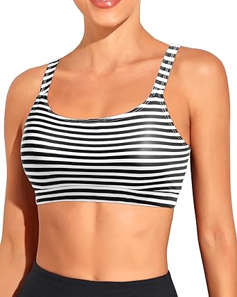 Photo 1 of Tempt Me Women Sports Bra Bikini Tops Scoop Neck Bathing Suits Top Padded Swim Crop Tops Only XXL