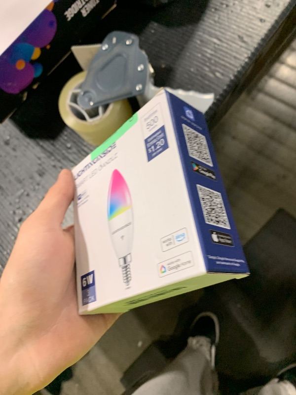 Photo 1 of Lightinginside E12 Smart Light Bulbs 60W Equiv., 500LM 6W RGBCW Candelabra Chandelier Candle Bulb Works with Alexa/Google Home/Smart Life, 2.4G WiFi Bluetooth Bulbs, No Hub Required, ETL Listed, 3PCS