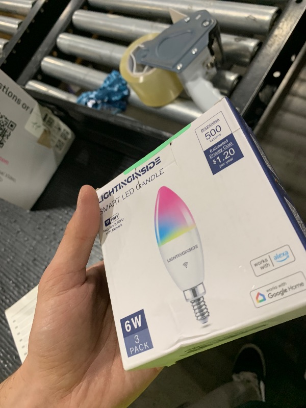 Photo 1 of Lightinginside E12 Smart Light Bulbs 60W Equiv., 500LM 6W RGBCW Candelabra Chandelier Candle Bulb Works with Alexa/Google Home/Smart Life, 2.4G WiFi Bluetooth Bulbs, No Hub Required, ETL Listed, 3PCS