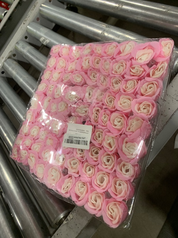 Photo 1 of 81PCS Soap Flower, Roses Rosas Floral Shaped Scented Bath Body Shower Petals Bouquet Flores De Jabon for Her, Valentine's Day, Wedding, Birthday, Mothers Day, Anniversary, Party Favors Gifts Idea Pink