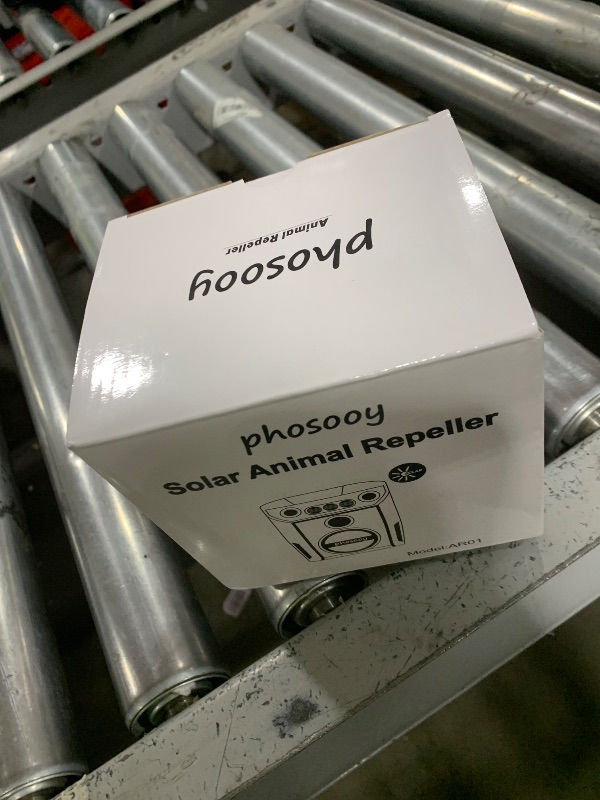 Photo 1 of Phosooy Ultrasonic Animal Repeller, Outdoor Waterproof Solar Animal Deterrent Repellent with Motion Sensor & LED Flashing Lights, Drive Away Cats, Squirrels, Rats, Skunks, Raccoons and Deer