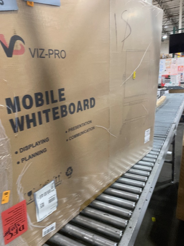 Photo 1 of VIZ-PRO Double-Sided Magnetic Mobile Whiteboard, 60 x 48 Inches, Rolling Dry Erase Board Easel Stand on Wheels with Aluminium Frame for School Office Home 5' x 4'