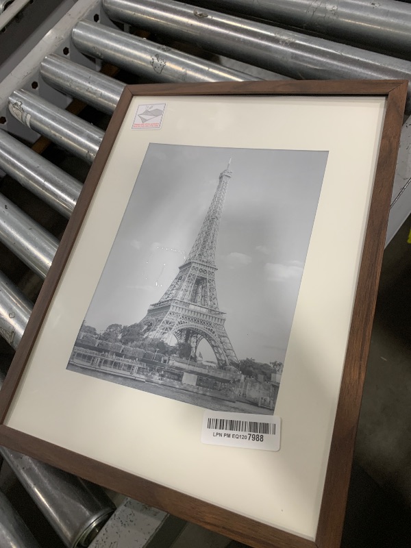 Photo 1 of upsimples 12x16 Picture Frame, Display Pictures 8.5x11 with Mat or 12 x 16 Without, Wall Hanging Poster Frames, Brown, 1 Pack