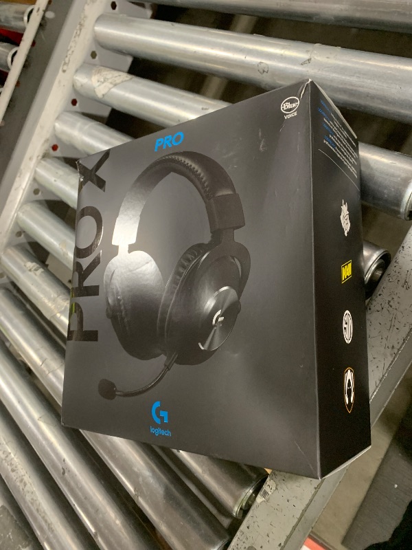 Photo 1 of Logitech G Pro X Wired Gaming Headset: Blue VO!CE Detachable Boom Mic, DTS 7.1, 50 mm Drivers, USB/3.5mm Aux, Spare Memory Foam Ear Pads, USB DAC & Bag Included - Black