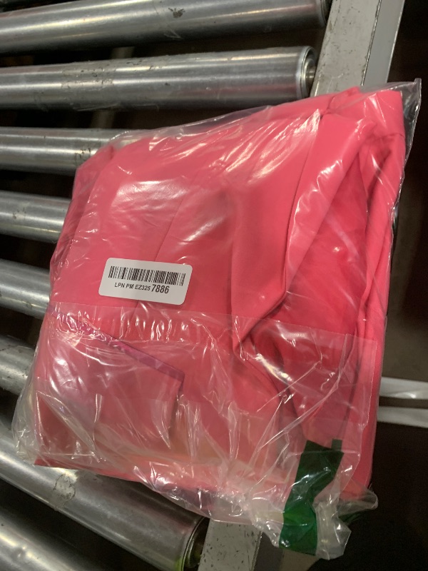 Photo 1 of Women's Summer Business Pant Suit Long Sleeve Formal 2 Piece Blazer Set Casual Office Work Outfits 2025 Hot Pink M