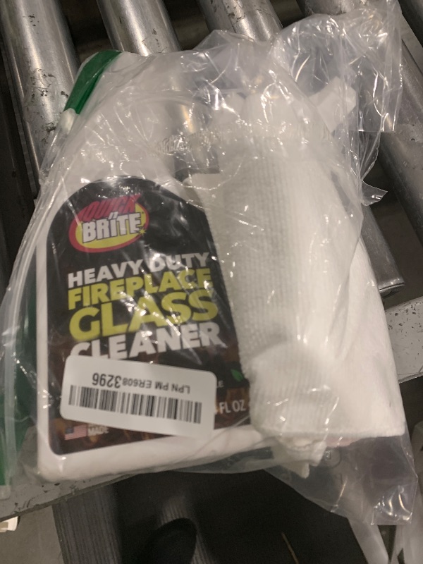 Photo 1 of Quick N Brite Fireplace Glass Cleaner 24oz, with Sponge and Microfiber Towel