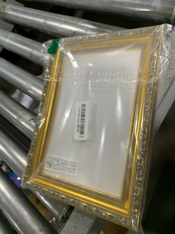 Photo 1 of Poster Palooza 6x9 Traditional Gold Picture Frame with UV Acrylic Plexiglass, Foam Board Backing & Hardware Included