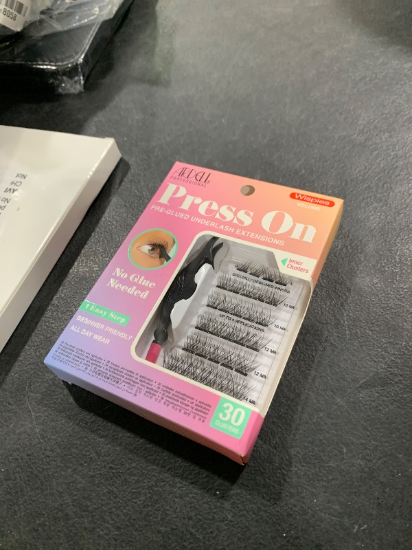 Photo 1 of Ardell Press On Pre-Glued Eyelash Extension with Applicator - Wispies Volume, Customizable DIY Lash Clusters, Beginner Friendly Individual Lashes, 30 Count