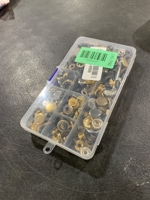 Photo 1 of 320PCS Stainless Steel Snaps, GTAAOY Snap Fasteners Kit, 15mm Heavy Duty Snap Button Press Stud Cap for Clothes Bag Leather Boat Canvas (80SET/4 Color)