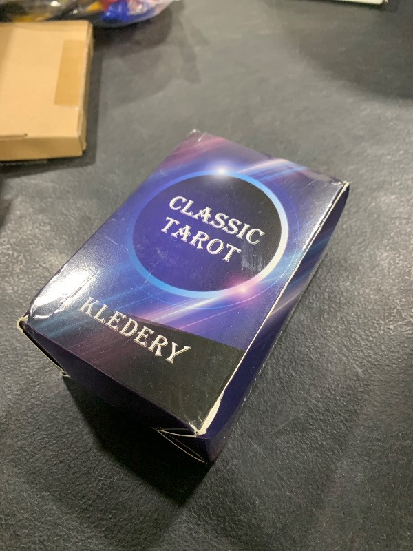 Photo 1 of KLEDERY Tarot Cards for Beginners, Classic Tarot Cards with Meanings on Them, Durable Tarot Cards with Guide Book for Beginners (Black)