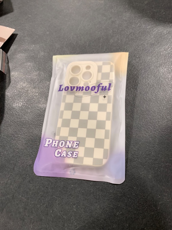 Photo 1 of Lovmooful Compatible for iPhone 15 Pro Case Cute Checkerboard Lattice Plaid with Color Design for Girls Women Soft TPU Shockproof Protective Girly for iPhone 15 Pro Case-White&Green