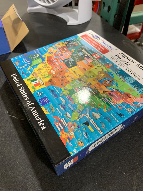 Photo 1 of Think2Master Colorful United States Map 500 Pieces Large Format Jigsaw Puzzle for Kids 12+, Teens, Adults & Families. Great Gift for stimulating Interest in The USA Map. Size: 26.8” X 18.9”