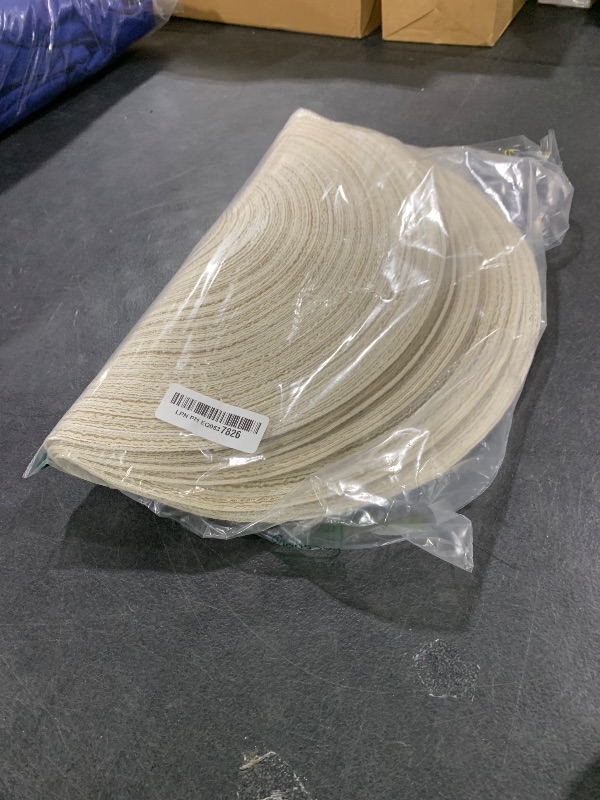 Photo 1 of SHACOS Placemats Set of 8 Round Braided Place Mats 15 inch Washable Table Mats for Home Wedding Holiday Party (Ivory, 8)
