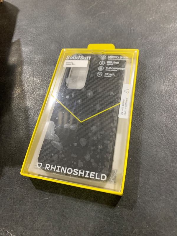 Photo 1 of RhinoShield Case Compatible with [Galaxy S24+] | SolidSuit - Shock Absorbent Slim Design Protective Cover with Premium Matte Finish 3.5M / 11ft Drop Protection - Carbon Fiber
