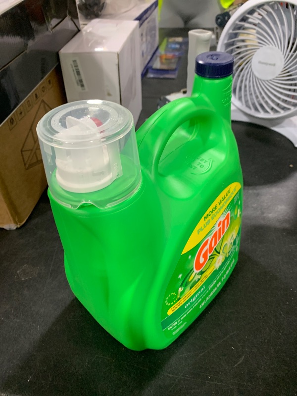 Photo 1 of Gain + Aroma Boost Laundry Detergent Liquid, Original Scent, 107 Loads, 154 fl oz, HE Compatible Laundry Soap with Febreze and Oxi, Gain Laundry Detergent, Liquid Laundry Detergent