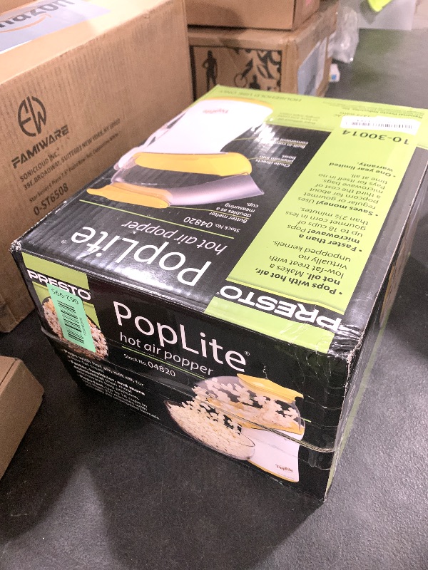 Photo 1 of Presto 04820 Poplite Hot Air Popcorn Popper - Built-In Measuring Cup + Melts Butter, Easy to Clean, Built-In Cord Wrap, 18 Cups, Yellow