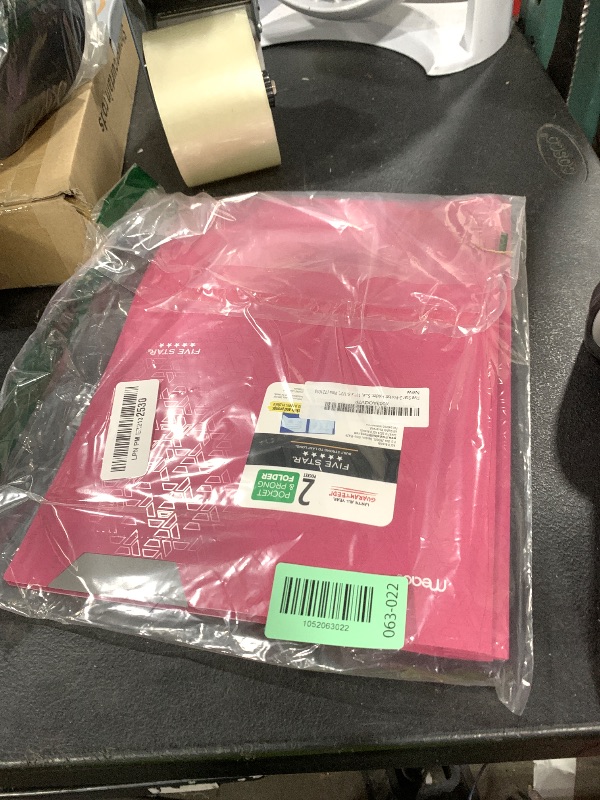 Photo 1 of Five Star 2-Pocket Folder, Stay-Put Folder, Plastic Colored Folders with Pockets & Prong Fasteners for 3-Ring Binders, For Home School Supplies & Home Office, 11” x 8-1/2”, Pink (72105)