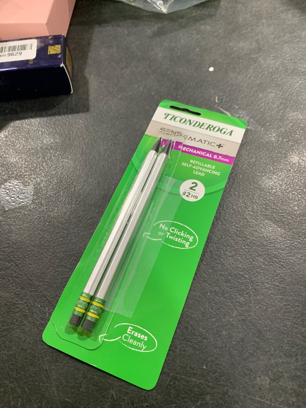 Photo 1 of Ticonderoga Sensematic Mechanical Pencil, 0.7mm Lead, Silver, 2 Count