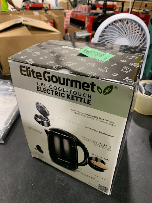 Photo 1 of Elite Gourmet EKT1821 1.8L Double Wall Insulated, Cool-Touch 1500W Kettle w/Stainless Steel Interior & Lid, 360° Swivel Base for Cord Free Serving, Power On Lever, Auto Shut-Off, Boil Dry, Black