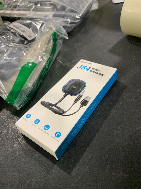 Photo 1 of Bluetooth 5.3 Aux Car Adapter, SONRU Bluetooth Receiver for Car [Dual Connection & Mic Noise Cancellation], Aux Adapter with Plug-and-Play for Music/Hands-Free Calls/Stereo Audio