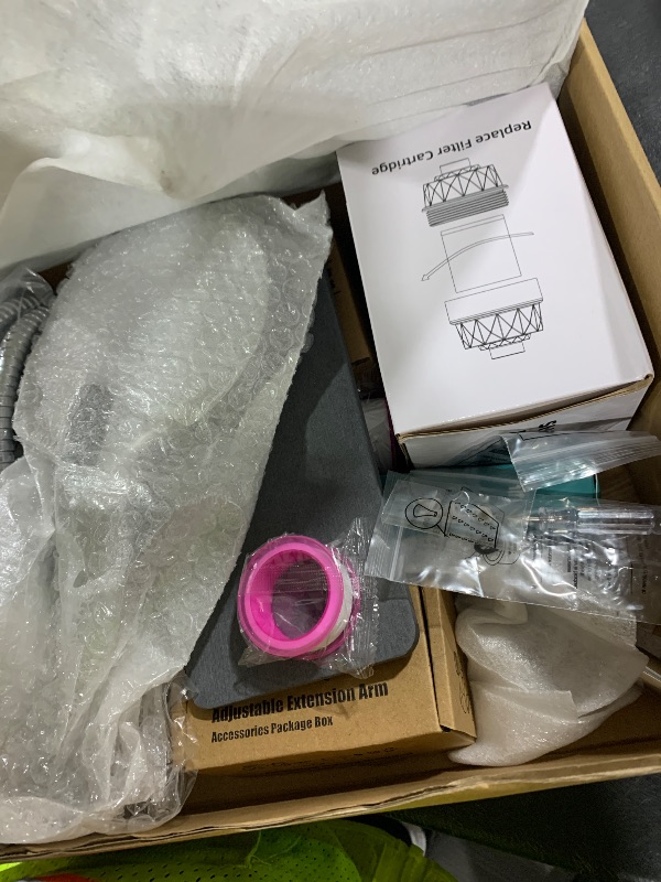 Photo 1 of Hibbent All Metal 12'' Dual Filtered Rainfall Shower Head Combo, High Pressure Handheld Shower Head with 12'' Adjustable Curved Extension Arm, 20 Stage Shower Filter, 10-spray, 71'' Hose, Chrome