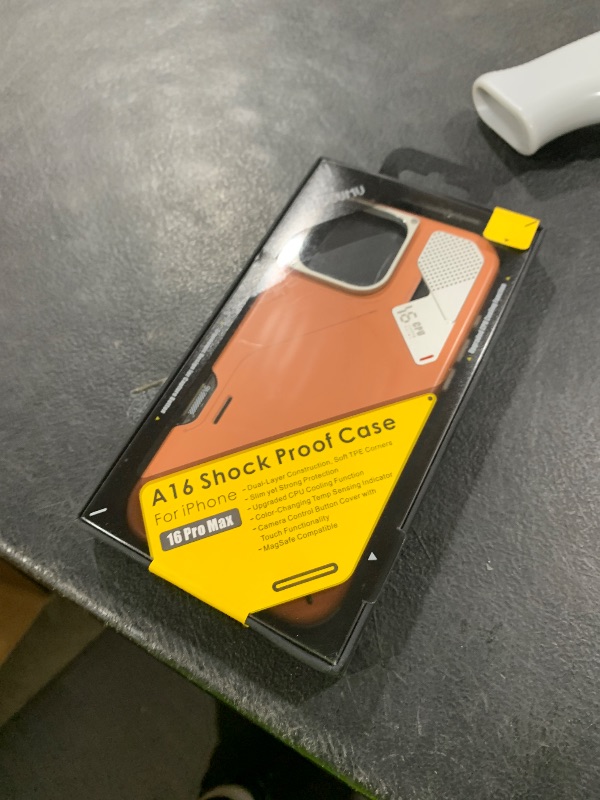 Photo 1 of Aulumu A16 Shockproof Case for iPhone 16 Pro Max | Updated Camera Control | Real Cooling | Aluminum Alloy Camera Frame | Multi-Layer Composite Protection - Yellowish-Brown