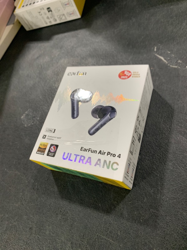 Photo 1 of EarFun Air Pro 4 Adaptive Hybrid Noise Canceling Wireless Earbuds, Qualcomm Snapdragon Sound, aptX™ Lossless, 6 Mics AI CVC 8.0 Call, LDAC Hi-Res Audio, 52H Playtime, Bluetooth 5.4, in-Ear Detection