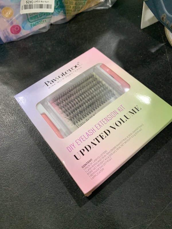 Photo 1 of Pawotence Lash Extension Kit DIY 280pcs Individual 30D 40D Cluster, Eyelash Bond and Seal, Lash Remover & Tweezers for Self Use, Black (30D&40D, 9-16mm, All Kit)