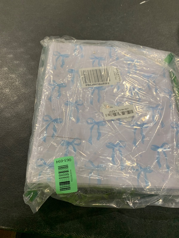 Photo 1 of Blue Bow Round Ring Binders 1.5 Inch Ribbon Bow Knot 3 Ring Clipboard Binder for Office School Work Supplies File Folder 200 Sheet Capacity !!slit in binder!!