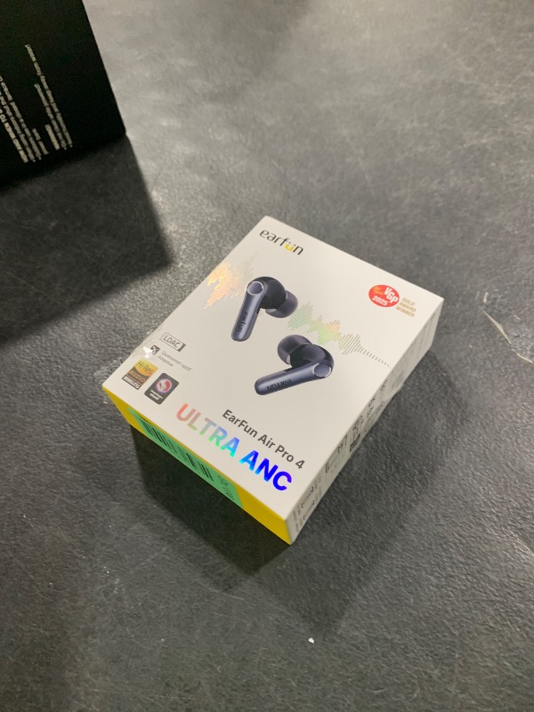 Photo 1 of EarFun Air Pro 4 Adaptive Hybrid Noise Canceling Wireless Earbuds, Qualcomm Snapdragon Sound, aptX™ Lossless, 6 Mics AI CVC 8.0 Call, LDAC Hi-Res Audio, 52H Playtime, Bluetooth 5.4, in-Ear Detection