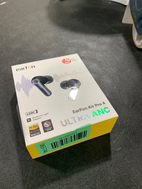 Photo 1 of EarFun Air Pro 4 Adaptive Hybrid Noise Canceling Wireless Earbuds, Qualcomm Snapdragon Sound, aptX™ Lossless, 6 Mics AI CVC 8.0 Call, LDAC Hi-Res Audio, 52H Playtime, Bluetooth 5.4, in-Ear Detection