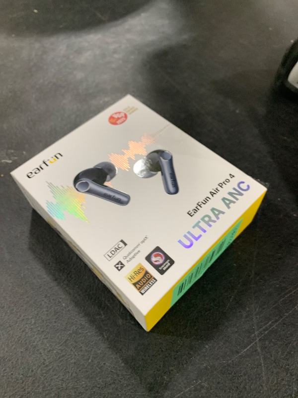 Photo 1 of EarFun Air Pro 4 Adaptive Hybrid Noise Canceling Wireless Earbuds, Qualcomm Snapdragon Sound, aptX™ Lossless, 6 Mics AI CVC 8.0 Call, LDAC Hi-Res Audio, 52H Playtime, Bluetooth 5.4, in-Ear Detection
