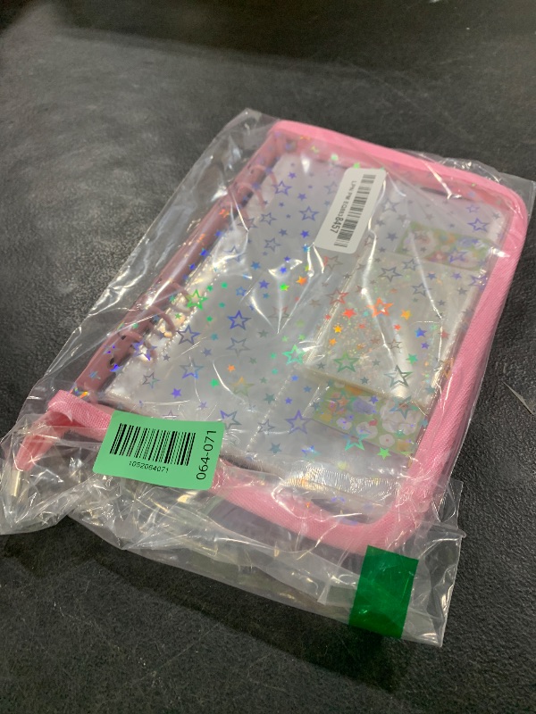 Photo 1 of Lora Rossie Kpop Photocard Binder with 6 Stickers Sheet & 50 Shinning Protective Card Sleeves Kpop Photocard Holder Book, A5 Binder Photocard Album 25 Inner Pages with 200 Pockets 6 Ring (Pink)