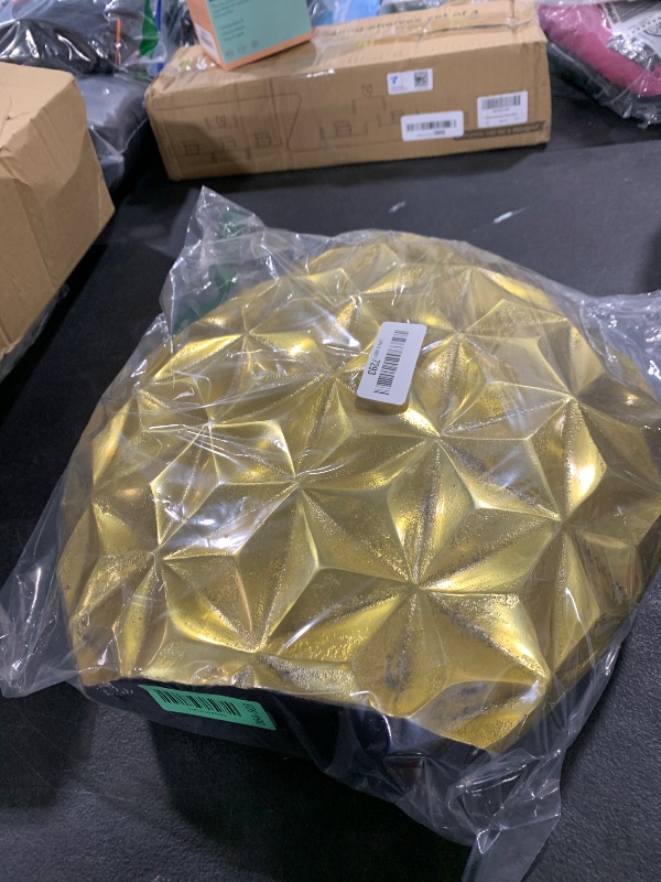Photo 1 of CosmoLiving by Cosmopolitan Aluminum Metal Geometric Decorative Vase Faceted Centerpiece Vase, Flower Vase for Home Decoration 14" x 5" x 13", Gold