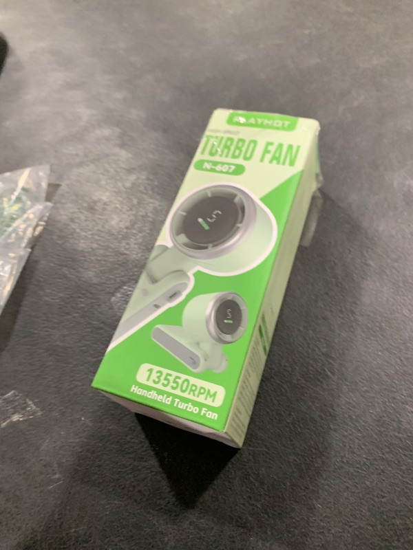 Photo 1 of PlayHot Portable Handheld Turbo Fan, 5 Gear Wind, Battery Operated, Up to 12 Working Hours, 3 IN 1 Hand Fan with Air Turbo Tech Cooling Fans for Outdoor Activities, Travel, Beach (Green)