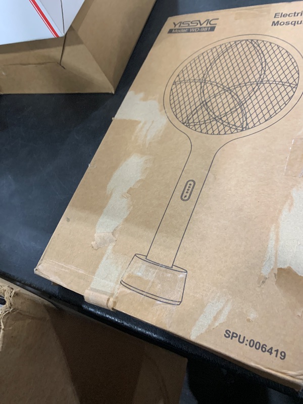 Photo 1 of YISSVIC Electric Fly Swatter 4000V Bug Zapper Racket Dual Modes Mosquito Killer with Purple Mosquito Light Rechargeable for Indoor Home Office Backyard Patio Camping