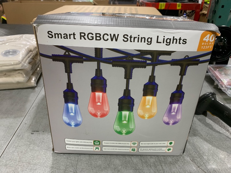 Photo 1 of XMCOSY+ Smart Outdoor String Lights, 123Ft Patio Lights Waterproof, App Control, Compatible with Alexa, RGBCWIC Color Changing LED String Light for Outside