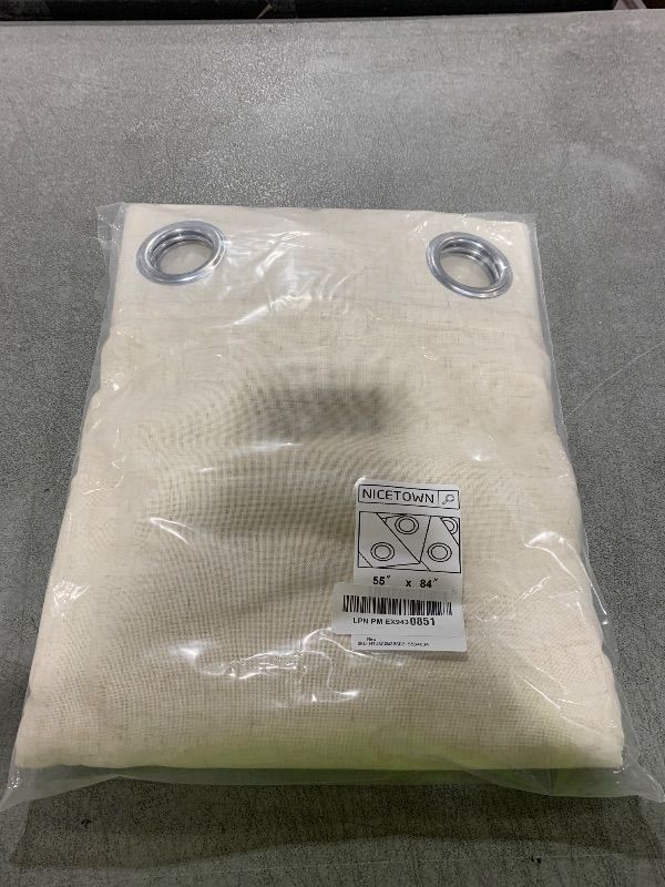 Photo 1 of NICETOWN Natural Linen Curtains 84 inch Long 2 Panels Set, Grommet Top Thick Linen Burlap Semi Sheer Vertical Drapes Privacy Assured with Light Filtering for Bedroom/Living Room, W55 x L84